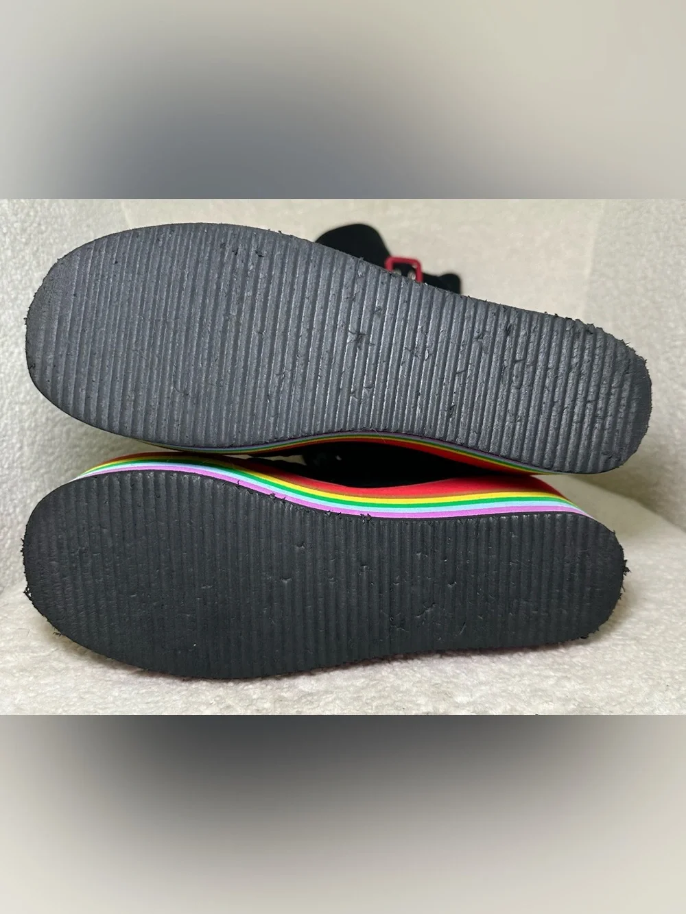 Rainbow Platform Goth Rave Boots Knee High Black Gay Pride‎ Bratz Y2K Cosplay 9